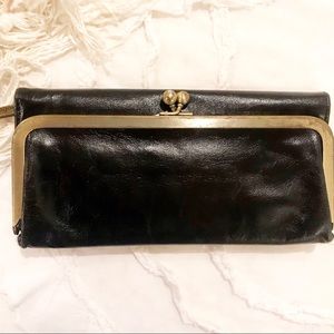 Black leather Hobo wallet